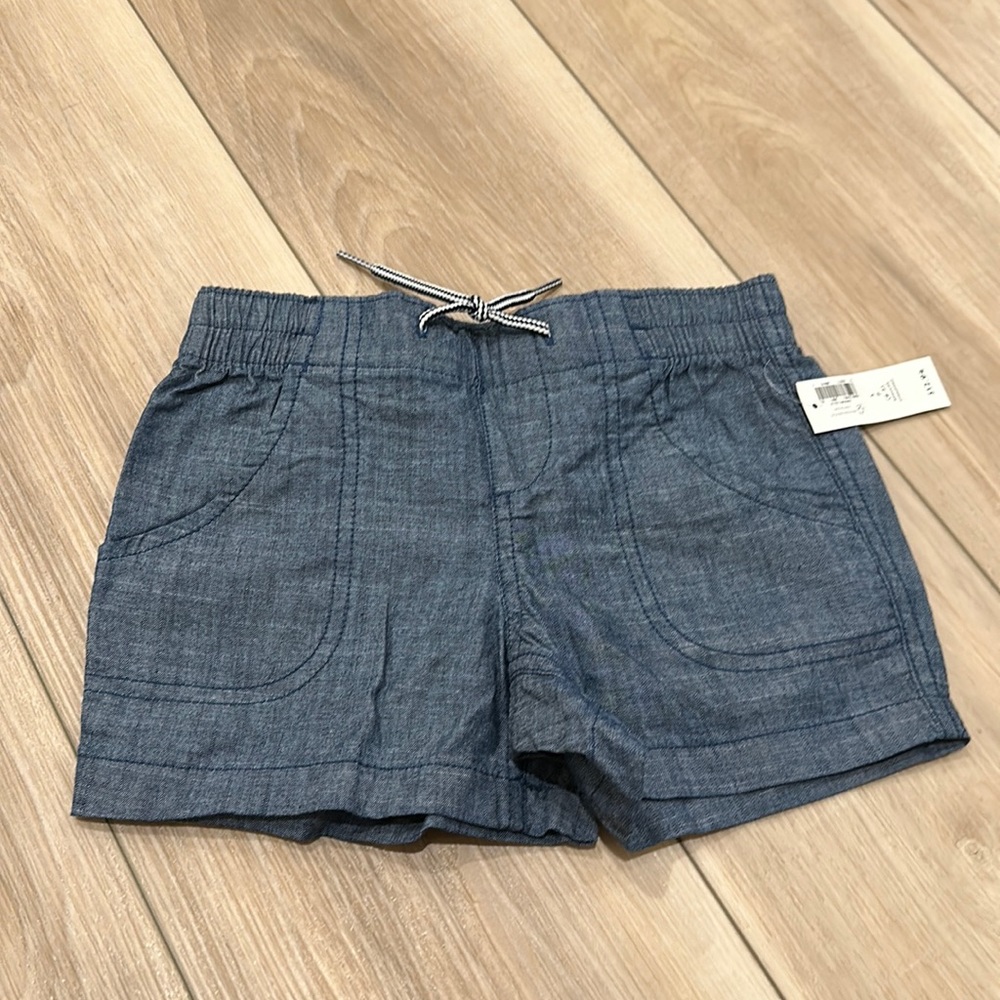 New Girls Size Small 6-7 Regular Old Navy Brand Blue Chambray Stretch Shorts NWT
